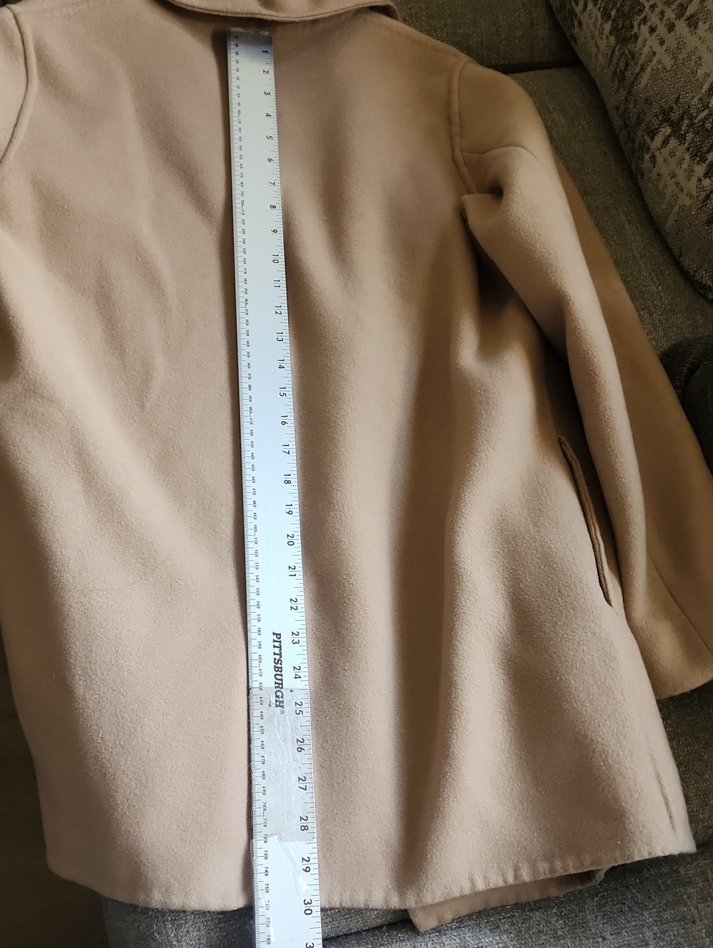 Babaton Aritzia Beige Blush Drape Coat Open Front Jacket L - Picture 8 of 8